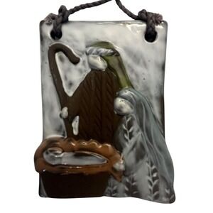 Holy Family Painted Clay Hanging Tile Christmas Decoration‎ Ornament Religious